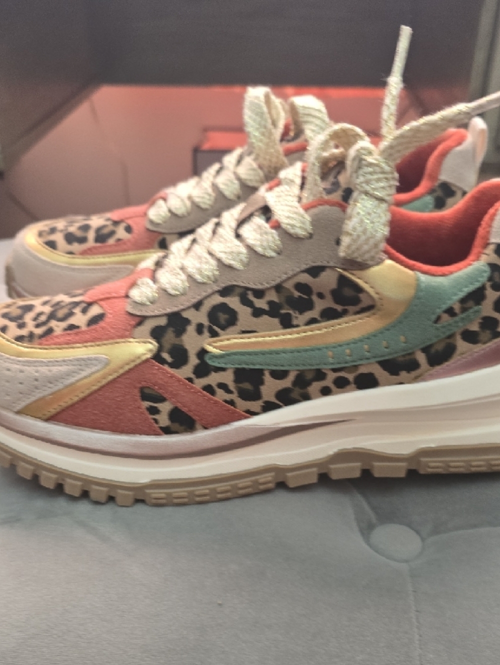 Blowfish Malibu Orange and Mint Mixed-Material Sneaker - Picture 5 of 7